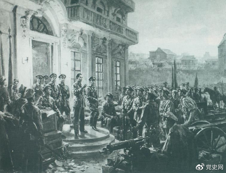 1927年8月1日，南昌起義爆發(fā),標志著中國共產(chǎn)黨獨立領(lǐng)導(dǎo)革命戰(zhàn)爭、創(chuàng)建人民軍隊和武裝奪取政權(quán)的開端，開啟了中國革命新紀元。這是《八一起義》油畫。